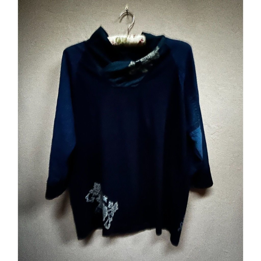 Corormool Factory Kyoto Japan Women's Indigo Shirt Large Art To Wear